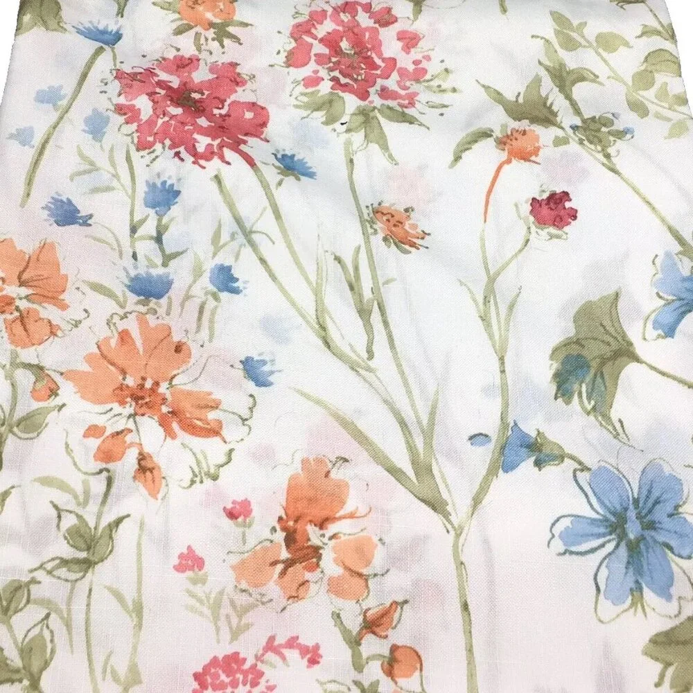 Laura Ashley Wild Meadow Sienna 6 Window Curtain Panel Set Floral Garden 38x96